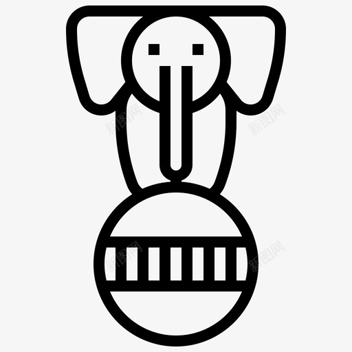 大象平衡球图标svg_新图网 https://ixintu.com 大象 平衡 球 马戏团