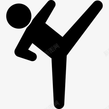 跆拳道踢腿运动运动偶像图标图标