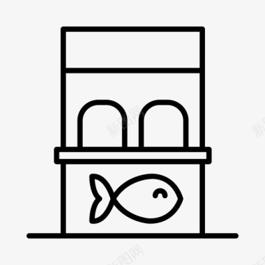 鱼店水族馆鱼食图标图标