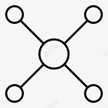 分子科学细线图标图标