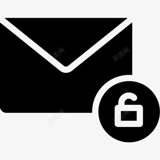 解锁电子邮件信封信件图标svg_新图网 https://ixintu.com 信件 信封 电子邮件卷2字形 解锁电子邮件