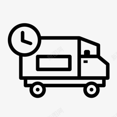交货时间装运时间卡车和时间图标图标