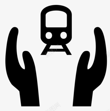 列车关怀崇拜双手图标图标