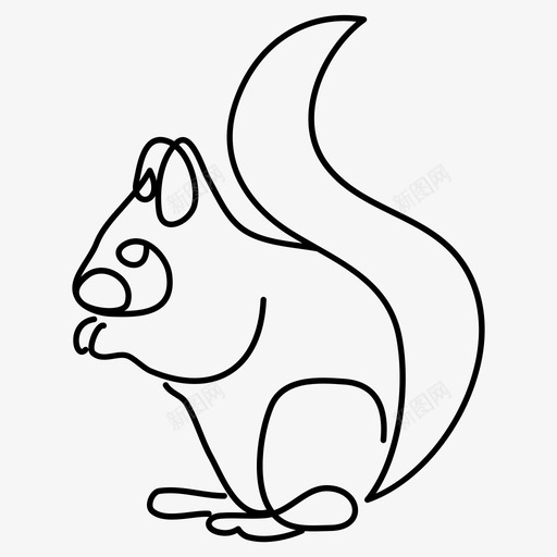 松鼠动物花栗鼠图标svg_新图网 https://ixintu.com 动物 动物画 单线 手绘 松鼠 花栗鼠
