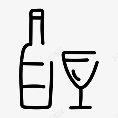 酒瓶酒精干杯图标图标