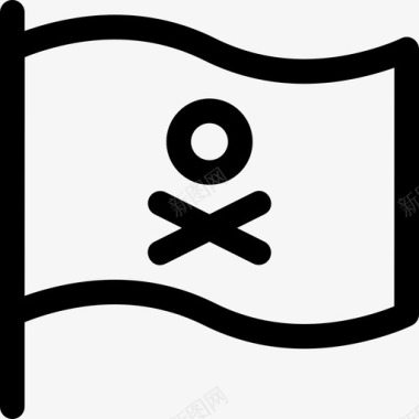 海盗罪犯旗帜图标图标