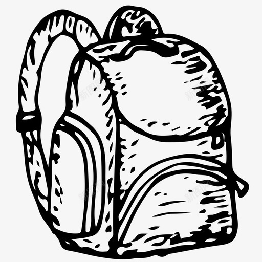 手绘背包书包图标svg_新图网 https://ixintu.com 书包 手绘背包
