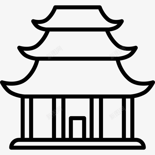 中国寺庙建筑物不动产图标svg_新图网 https://ixintu.com 不动产 中国寺庙 建筑物