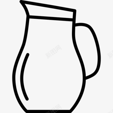 水壶饮料和食物边框颜色图标图标