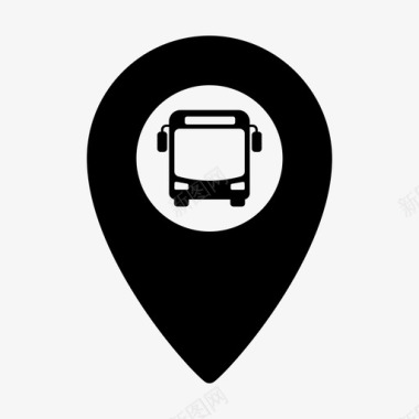 巴士站位置智能手机交通图标图标