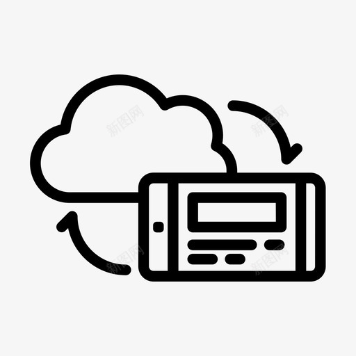 云云计算移动图标svg_新图网 https://ixintu.com 云 云计算 数字 移动