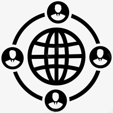 全球网络商务沟通图标图标