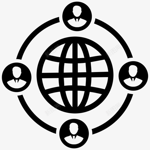 全球网络商务沟通图标svg_新图网 https://ixintu.com 企业管理 伙伴关系 全球网络 合作 商务 沟通
