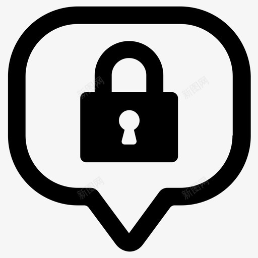安全消息语音气泡安全保险箱图标svg_新图网 https://ixintu.com 安全保险箱 安全消息 语音气泡