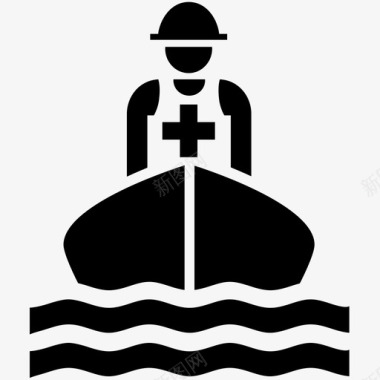 洪水救援救援船只图标图标