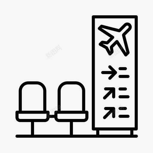 登机口机场出发地图标svg_新图网 https://ixintu.com 休息室 出发地 度假 旅行 机场 登机口