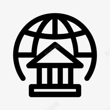 全球银行建筑金融图标图标