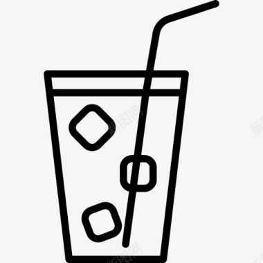 柠檬水玻璃饮料和食物边界颜色图标图标