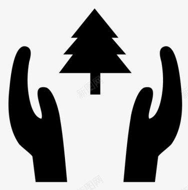 护树崇拜双手图标图标
