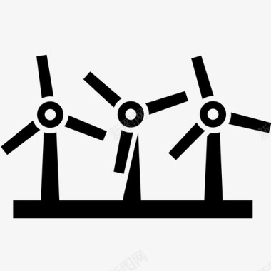 风力涡轮机风车石油图标图标