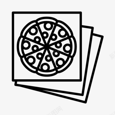 披萨盒食物聚会图标图标