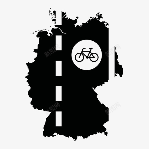 德国自行车路线通勤基础设施图标svg_新图网 https://ixintu.com 信息图表 基础设施 德国自行车路线 通勤