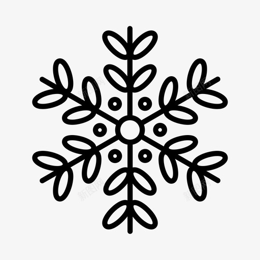 雪花圣诞节装饰图标svg_新图网 https://ixintu.com 冬天 圣诞节 装饰 雪花 雪花水晶