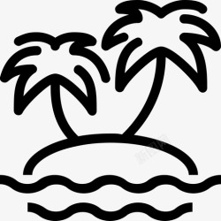 明珠天堂岛天堂岛休闲棕榈图标高清图片