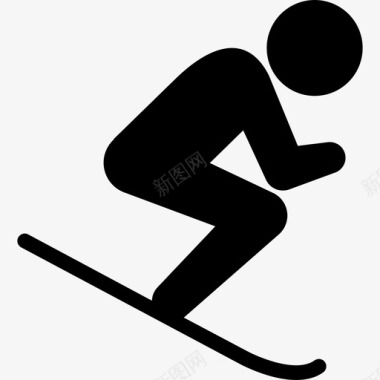 滑雪人体育体育偶像图标图标