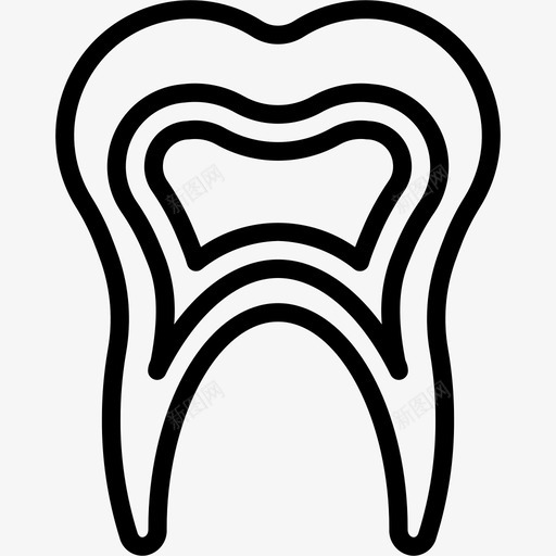 牙核牙齿磨牙图标svg_新图网 https://ixintu.com 医学图标 牙核 牙齿 磨牙