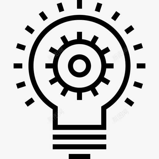 有效的想法灯泡齿轮图标svg_新图网 https://ixintu.com 创造过程 发展 有效的想法 灯 灯泡 齿轮