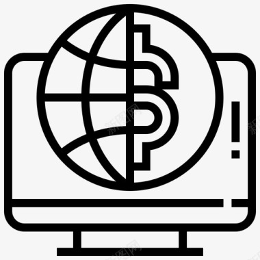 全球货币计算机数字图标图标