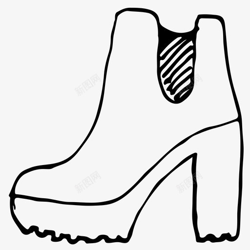 靴子切尔西靴鞋图标svg_新图网 https://ixintu.com 切尔西靴 素描 素描图标 靴子 鞋