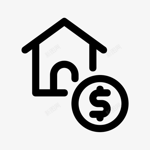房屋贷款金融房屋图标svg_新图网 https://ixintu.com 商业金融 房屋 房屋贷款 金融