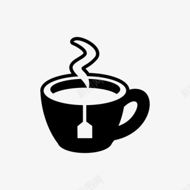咖啡休息时间热饮马克杯图标图标