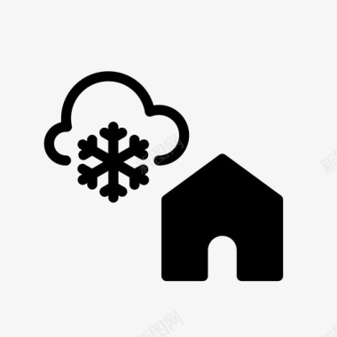 房子和雪家下雪图标图标