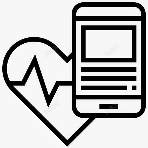 智能手机心脏脉搏图标svg_新图网 https://ixintu.com 心脏 智能手机 社交 社交成瘾 脉搏 速率