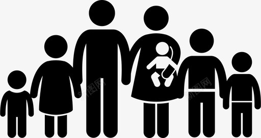 大家庭孩子家庭和关系图标svg_新图网 https://ixintu.com 大家庭 孩子 家庭和关系