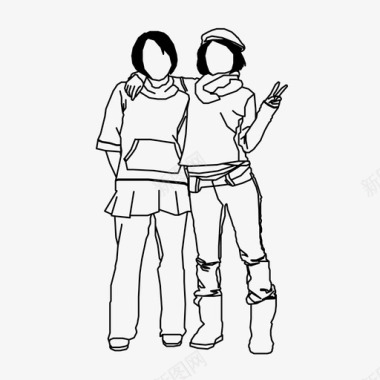 女性时尚女孩图标图标