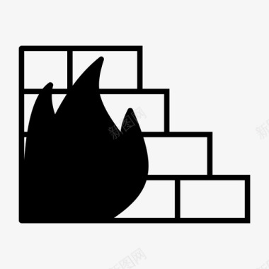 防火墙砖头建筑图标图标