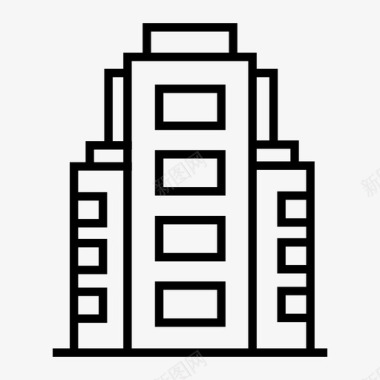 塔楼大楼酒店图标图标