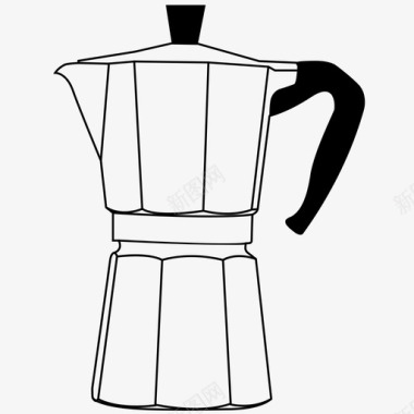 莫卡壶比亚莱蒂咖啡图标图标