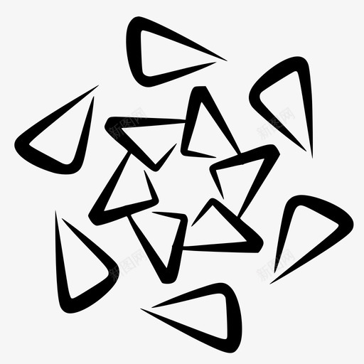 三角形抽象图标svg_新图网 https://ixintu.com 三角形 形状 抽象 花朵 设计