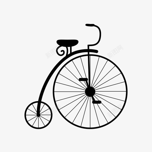 老式自行车自行车高轮车图标svg_新图网 https://ixintu.com 老式自行车 自行车 高轮车