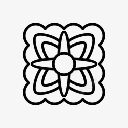 中秋装饰品月饼节日鲜花图标高清图片