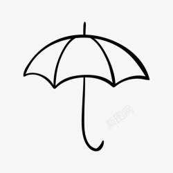 古风手绘伞伞雨天气图标高清图片