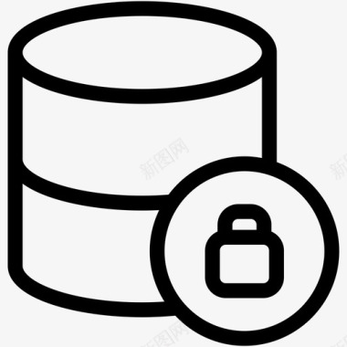 锁定数据库数据库安全挂锁图标图标