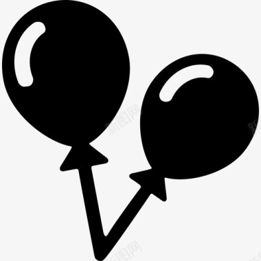 2个气球标志游乐园图标图标