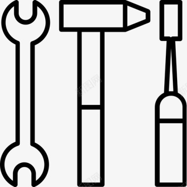 专用工具锤子螺丝刀图标图标