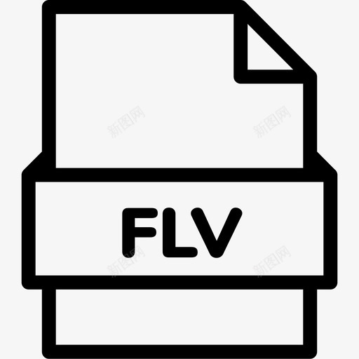 flv文件扩展名格式图标svg_新图网 https://ixintu.com flv文件 扩展名 文件格式vol3行 格式 类型